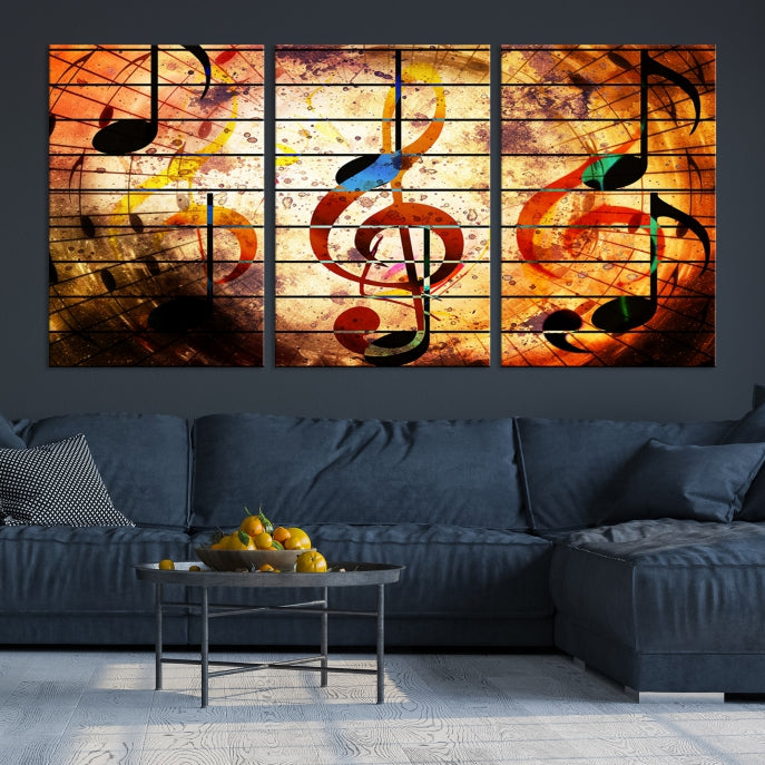 Abstract Treble Clef on Giclee Canvas Wall Art Print