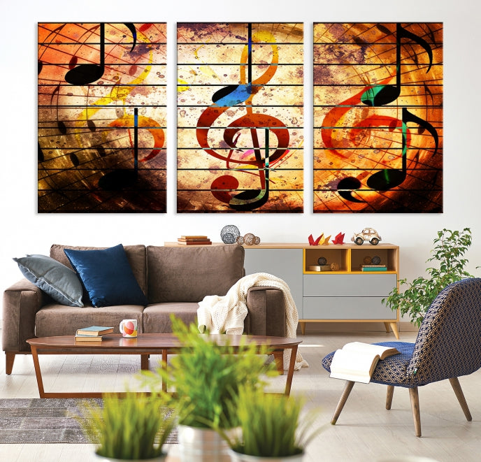 Abstract Treble Clef on Giclee Canvas Wall Art Print