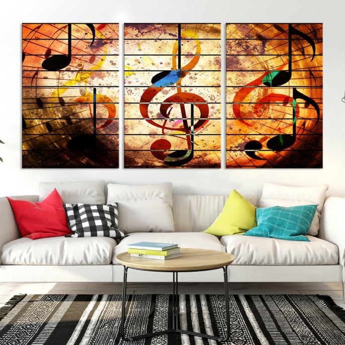 Abstract Treble Clef on Giclee Canvas Wall Art Print