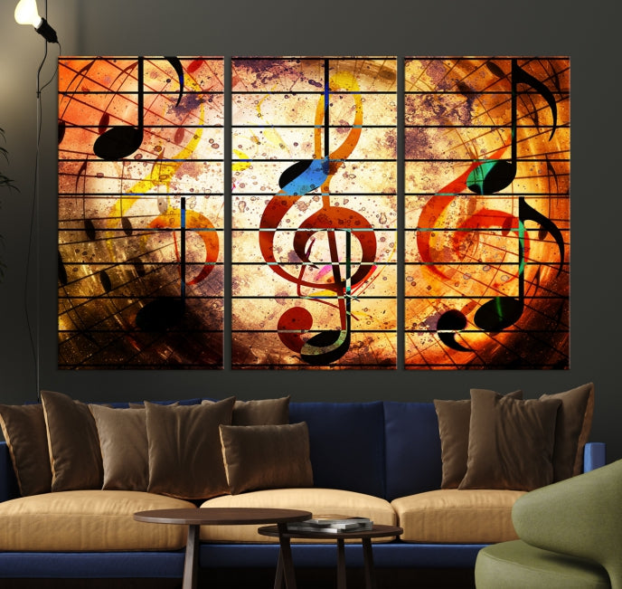 Abstract Treble Clef on Giclee Canvas Wall Art Print