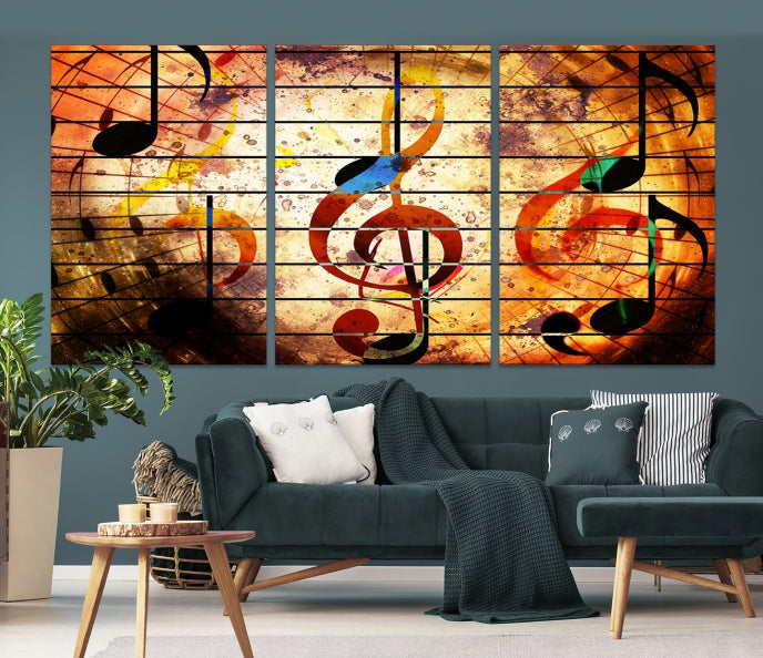 Abstract Treble Clef on Giclee Canvas Wall Art Print