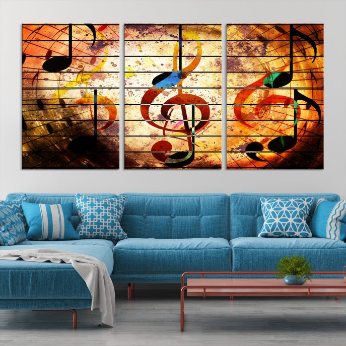 Abstract Treble Clef on Giclee Canvas Wall Art Print