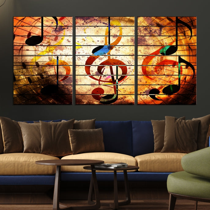 Abstract Treble Clef on Giclee Canvas Wall Art Print