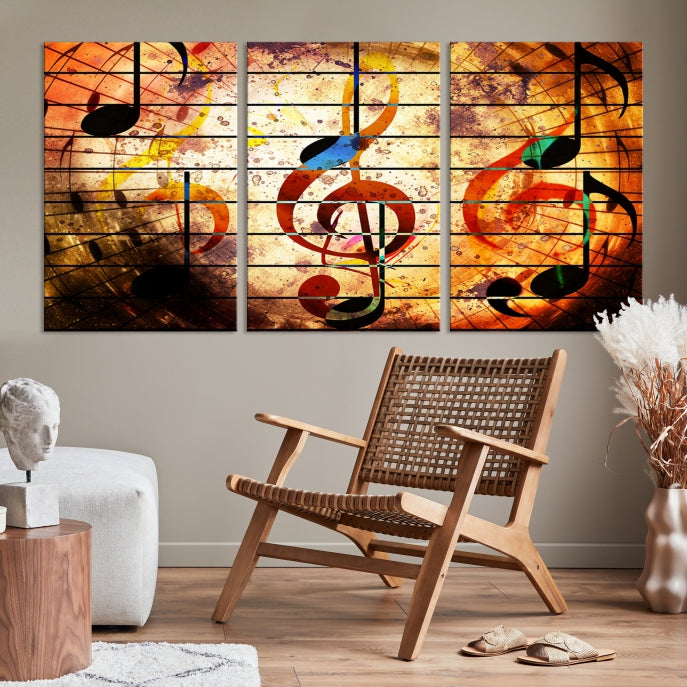 Abstract Treble Clef on Giclee Canvas Wall Art Print