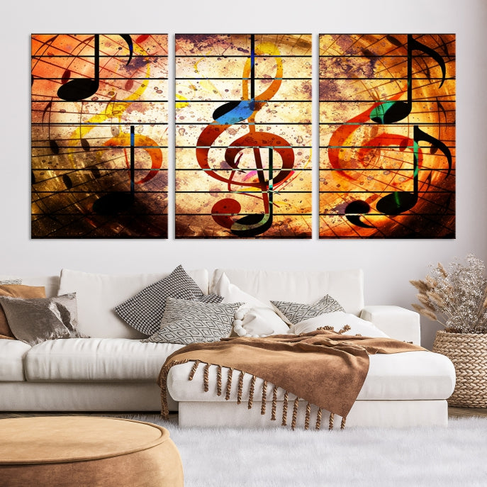 Abstract Treble Clef on Giclee Canvas Wall Art Print