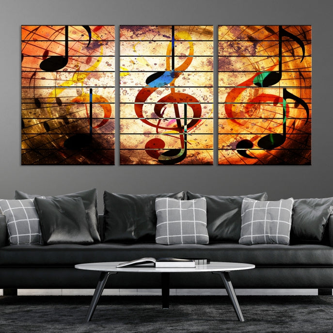 Abstract Treble Clef on Giclee Canvas Wall Art Print