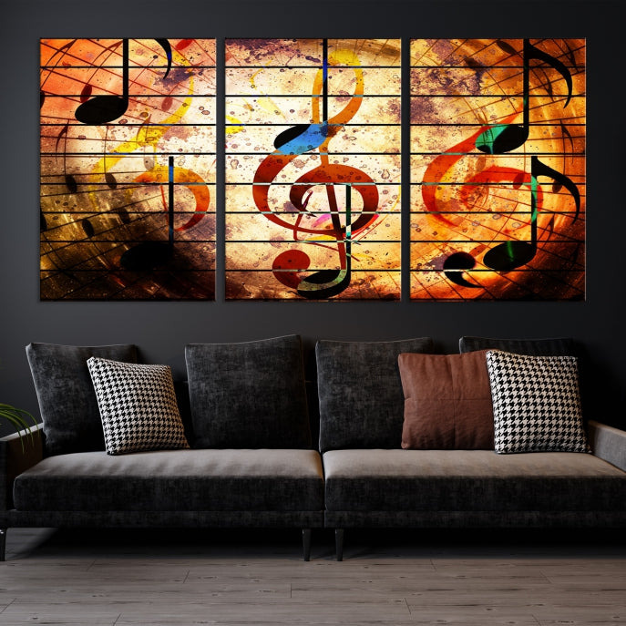 Abstract Treble Clef on Giclee Canvas Wall Art Print