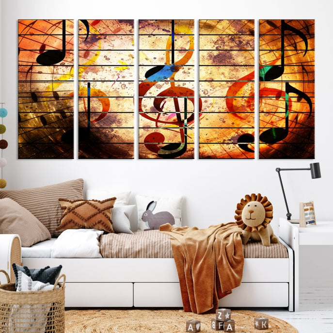 Abstract Treble Clef on Giclee Canvas Wall Art Print