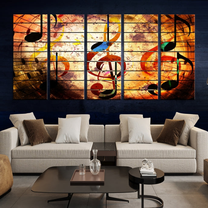 Abstract Treble Clef on Giclee Canvas Wall Art Print