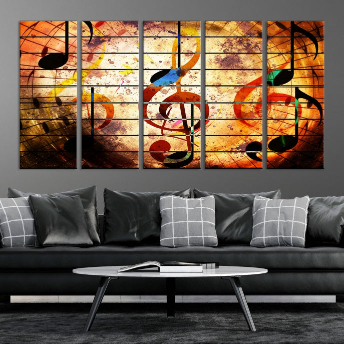 Abstract Treble Clef on Giclee Canvas Wall Art Print