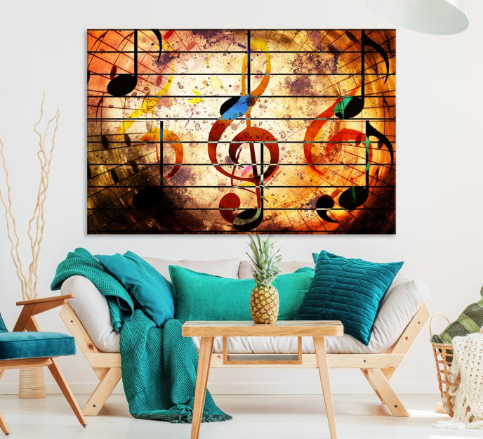 Abstract Treble Clef on Giclee Canvas Wall Art Print