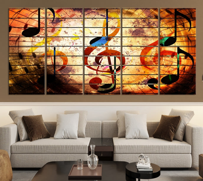 Abstract Treble Clef on Giclee Canvas Wall Art Print