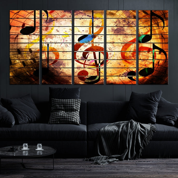 Abstract Treble Clef on Giclee Canvas Wall Art Print