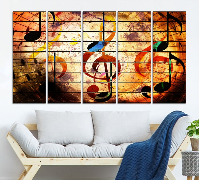 Abstract Treble Clef on Giclee Canvas Wall Art Print