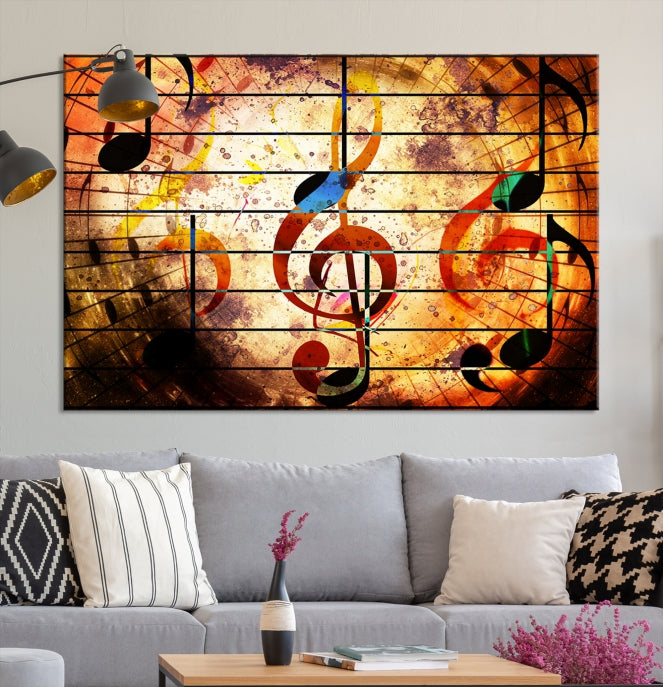 Abstract Treble Clef on Giclee Canvas Wall Art Print