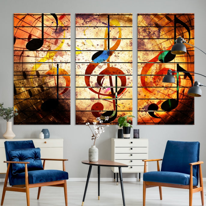 Abstract Treble Clef on Giclee Canvas Wall Art Print