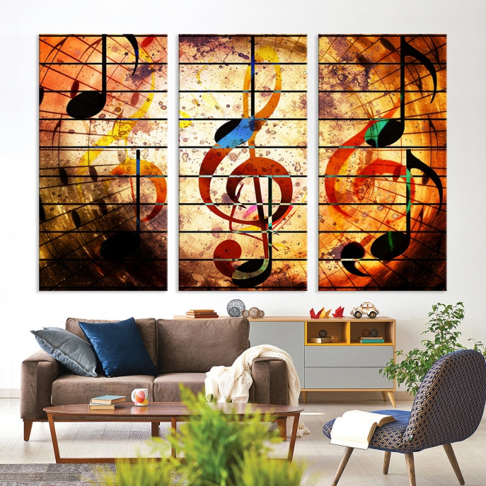 Abstract Treble Clef on Giclee Canvas Wall Art Print