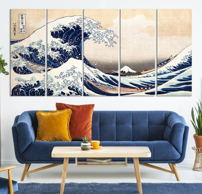 Abstract Wave Painting Large Wall Art Canvas Print Framed Ready to Hang