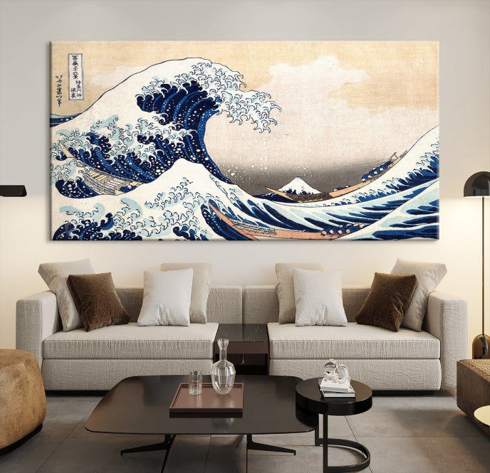 Abstract Wave Painting Large Wall Art Canvas Print Framed Ready to Hang