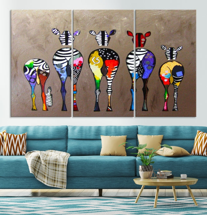 Abstract Zebra Painting Large Wall Art Canvas Print Africa Wall Decor