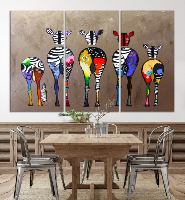 Abstract Zebra Painting Large Wall Art Canvas Print Africa Wall Decor