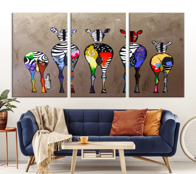 Abstract Zebra Painting Large Wall Art Canvas Print Africa Wall Decor