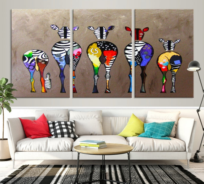 Abstract Zebra Painting Large Wall Art Canvas Print Africa Wall Decor