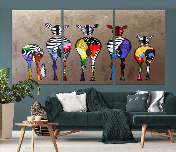 Abstract Zebra Painting Large Wall Art Canvas Print Africa Wall Decor