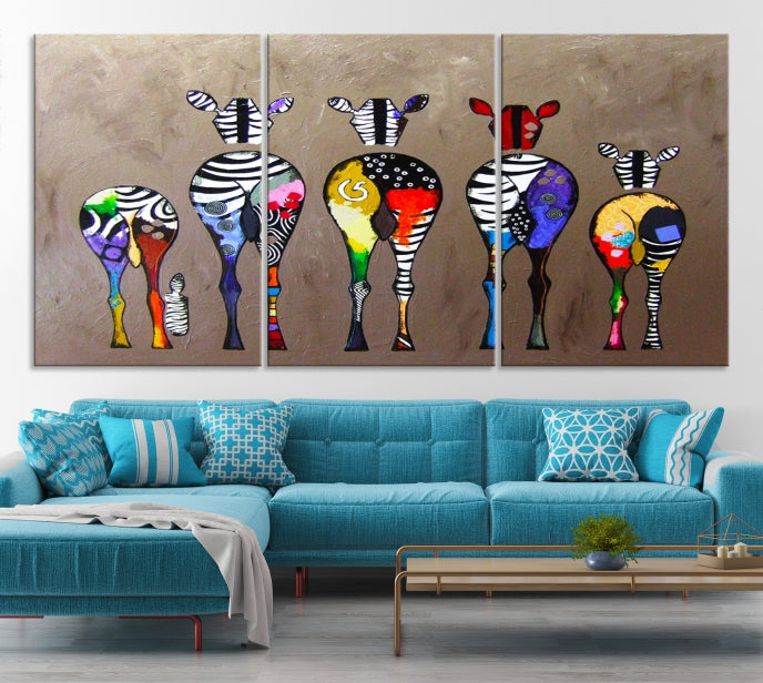 Abstract Zebra Painting Large Wall Art Canvas Print Africa Wall Decor