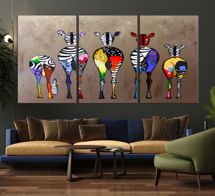 Abstract Zebra Painting Large Wall Art Canvas Print Africa Wall Decor