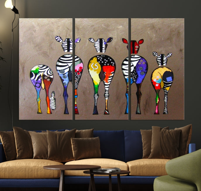 Abstract Zebra Painting Large Wall Art Canvas Print Africa Wall Decor