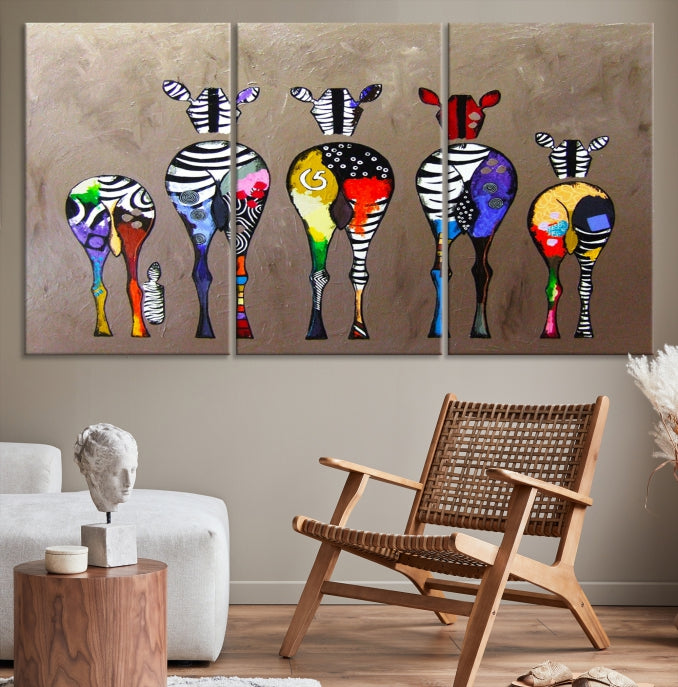 Abstract Zebra Painting Large Wall Art Canvas Print Africa Wall Decor