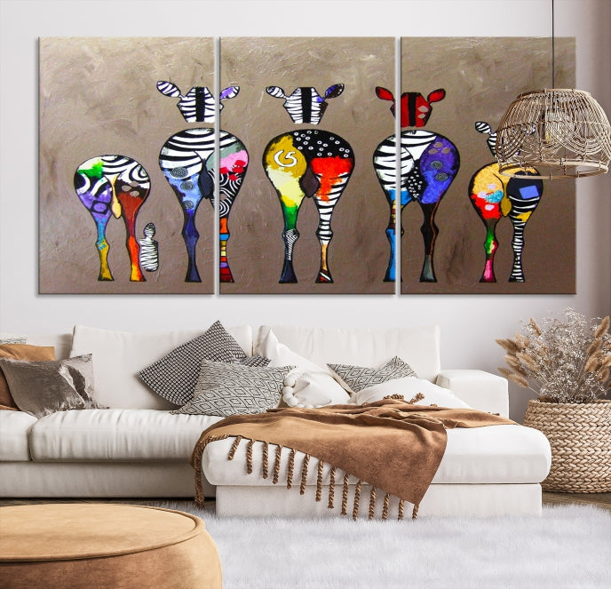 Abstract Zebra Painting Large Wall Art Canvas Print Africa Wall Decor