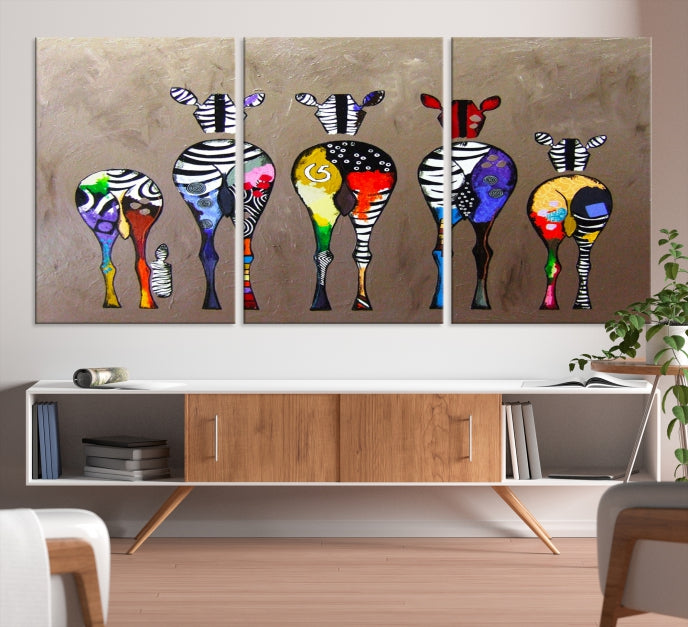 Abstract Zebra Painting Large Wall Art Canvas Print Africa Wall Decor