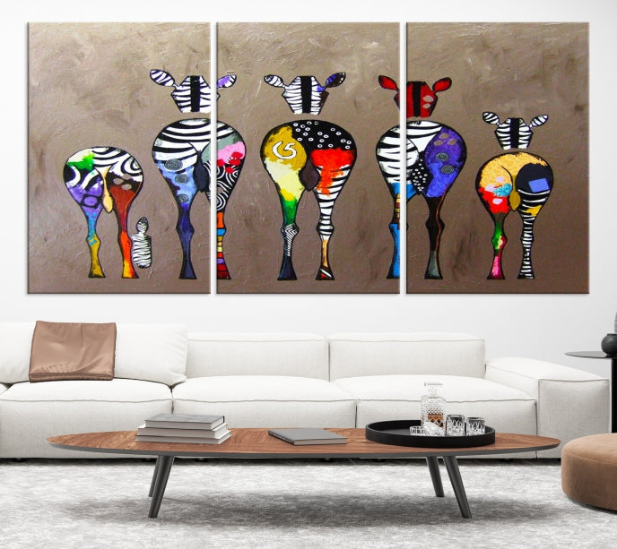 Abstract Zebra Painting Large Wall Art Canvas Print Africa Wall Decor