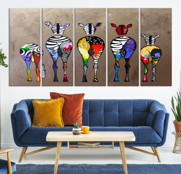 Abstract Zebra Painting Large Wall Art Canvas Print Africa Wall Decor