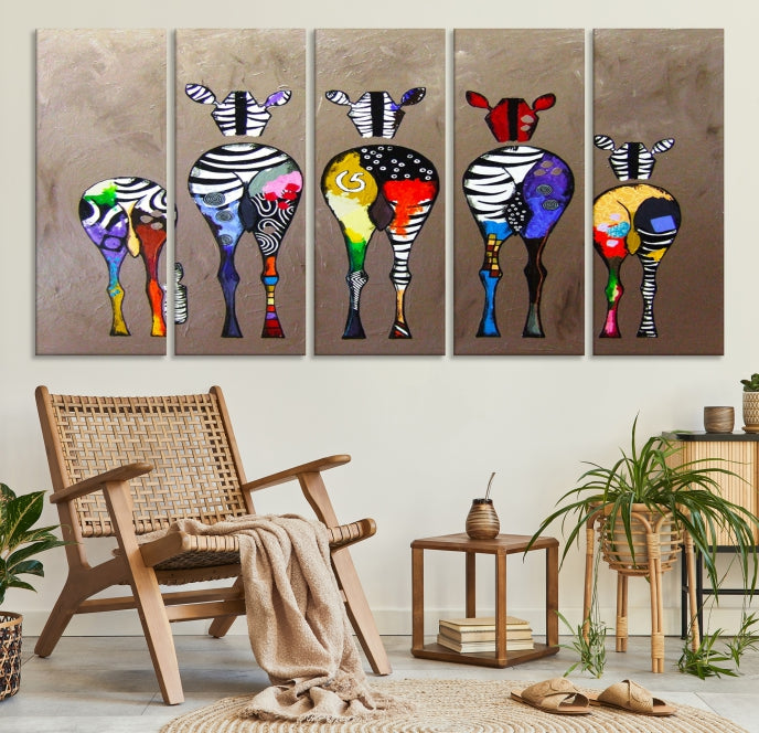 Abstract Zebra Painting Large Wall Art Canvas Print Africa Wall Decor