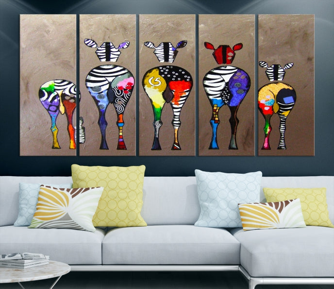 Abstract Zebra Painting Large Wall Art Canvas Print Africa Wall Decor