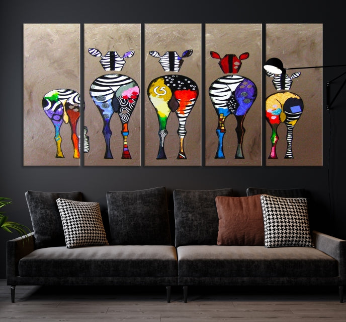 Abstract Zebra Painting Large Wall Art Canvas Print Africa Wall Decor