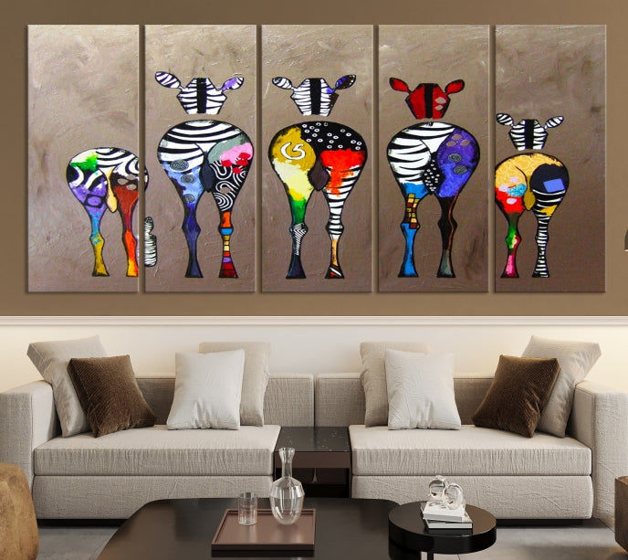 Abstract Zebra Painting Large Wall Art Canvas Print Africa Wall Decor