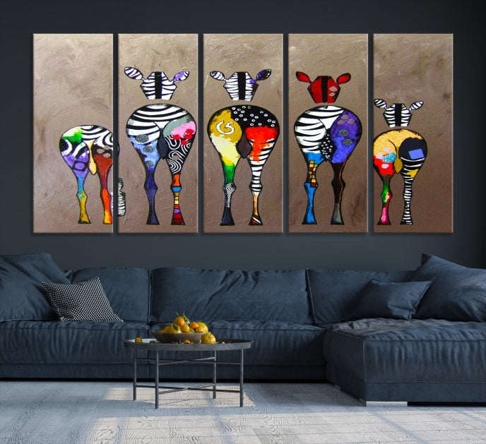 Abstract Zebra Painting Large Wall Art Canvas Print Africa Wall Decor