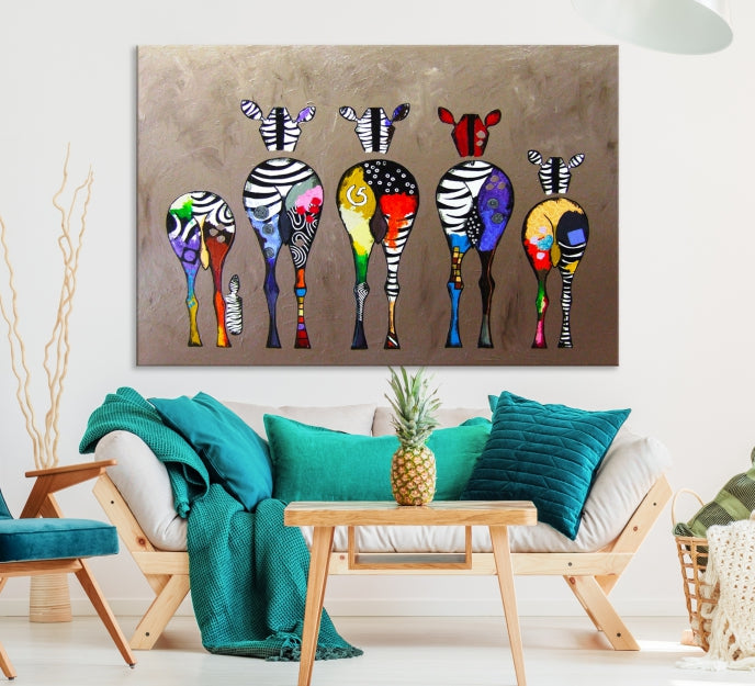 Abstract Zebra Painting Large Wall Art Canvas Print Africa Wall Decor