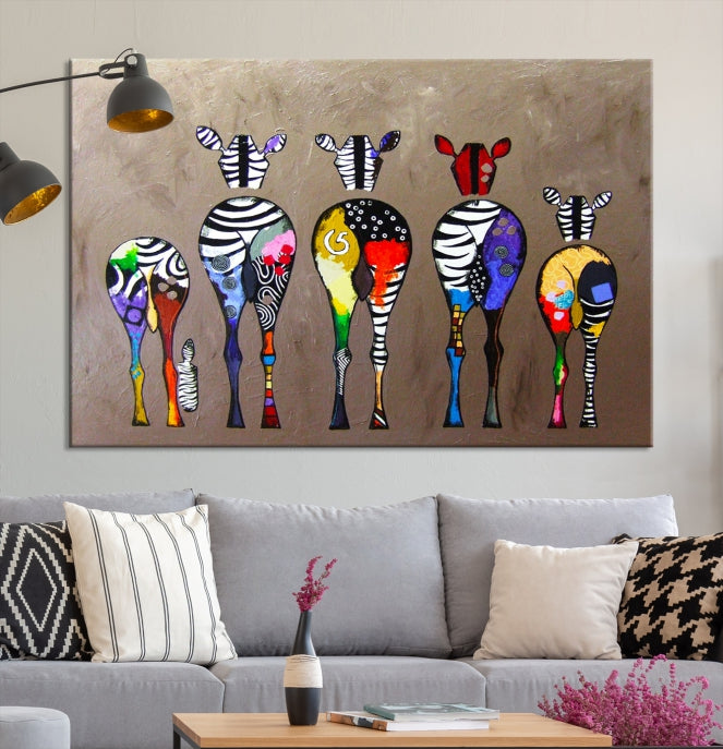 Abstract Zebra Painting Large Wall Art Canvas Print Africa Wall Decor