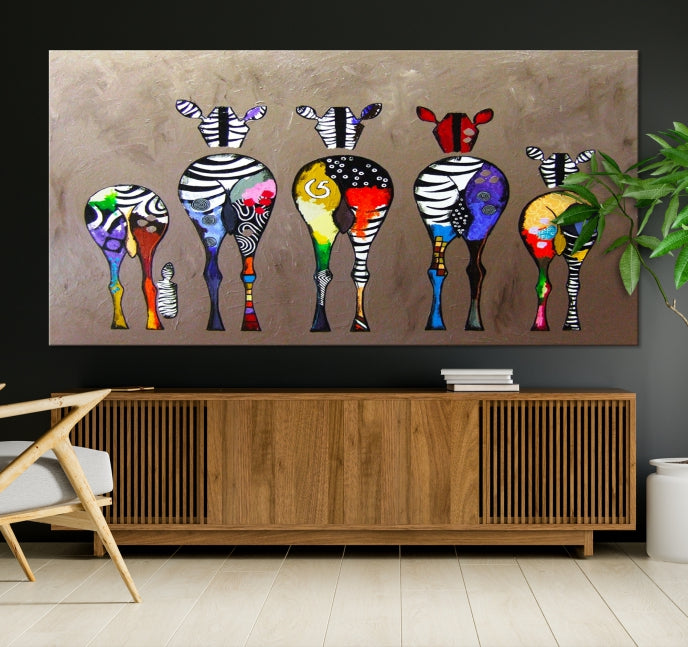 Abstract Zebra Painting Large Wall Art Canvas Print Africa Wall Decor