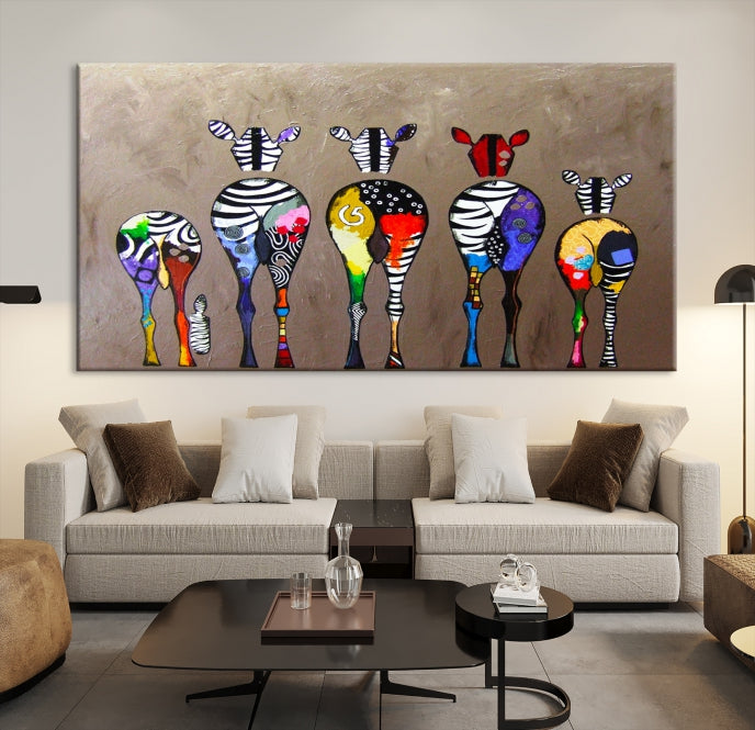 Abstract Zebra Painting Large Wall Art Canvas Print Africa Wall Decor