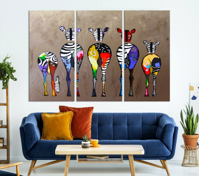 Abstract Zebra Painting Large Wall Art Canvas Print Africa Wall Decor