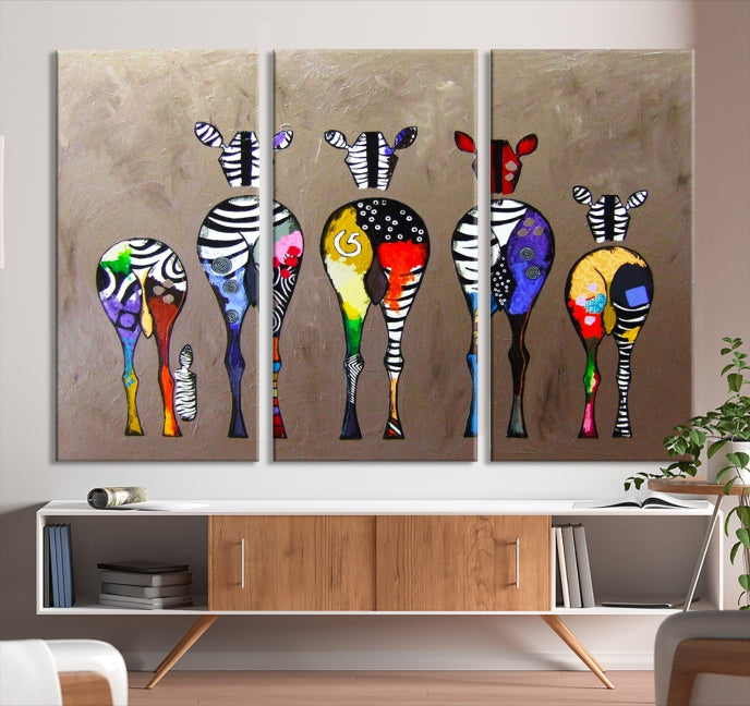 Abstract Zebra Painting Large Wall Art Canvas Print Africa Wall Decor