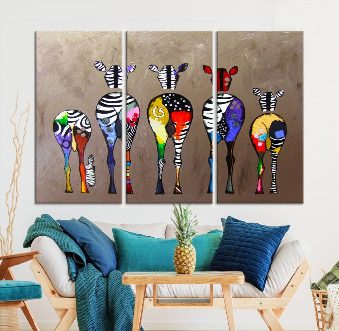 Abstract Zebra Painting Large Wall Art Canvas Print Africa Wall Decor