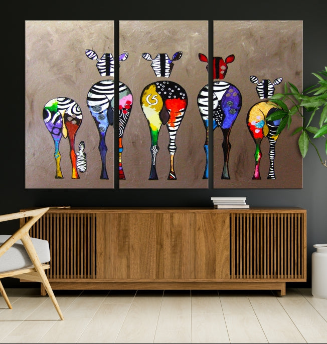 Abstract Zebra Painting Large Wall Art Canvas Print Africa Wall Decor