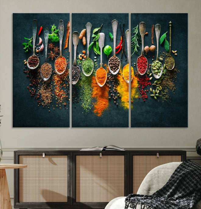 Add a Touch of Flavor to Your Kitchen with Our Large Spice Wall Art Canvas PrintA Decorative & Inspiring Decor Piece